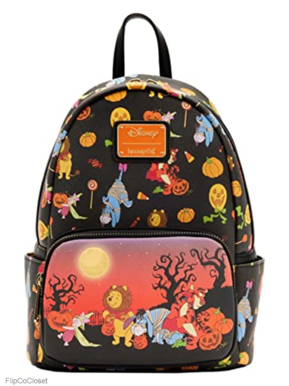 Loungefly Disney Winnie the Pooh Halloween Group Double Strap Shoulder Bag